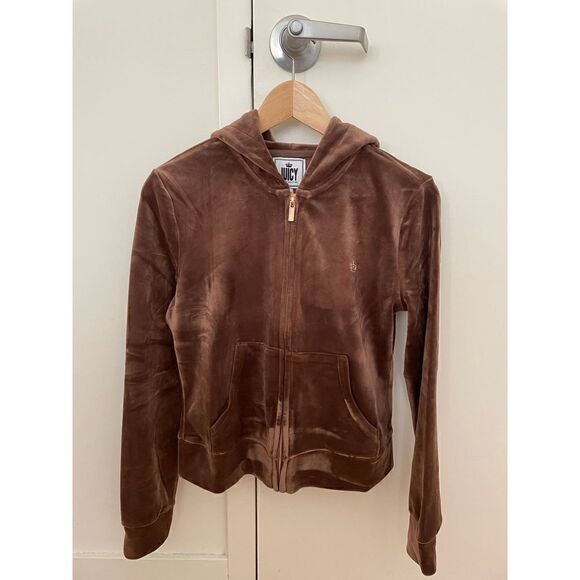 NWT Juicy Couture Velour Graphic Jacket Brunette Women Size S(MSRP$65) - Picture 3 of 12